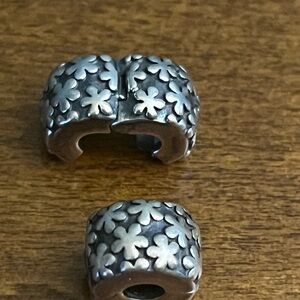 Pandora Sterling Silver Flower Burst Bouquet Clip Charms 790533